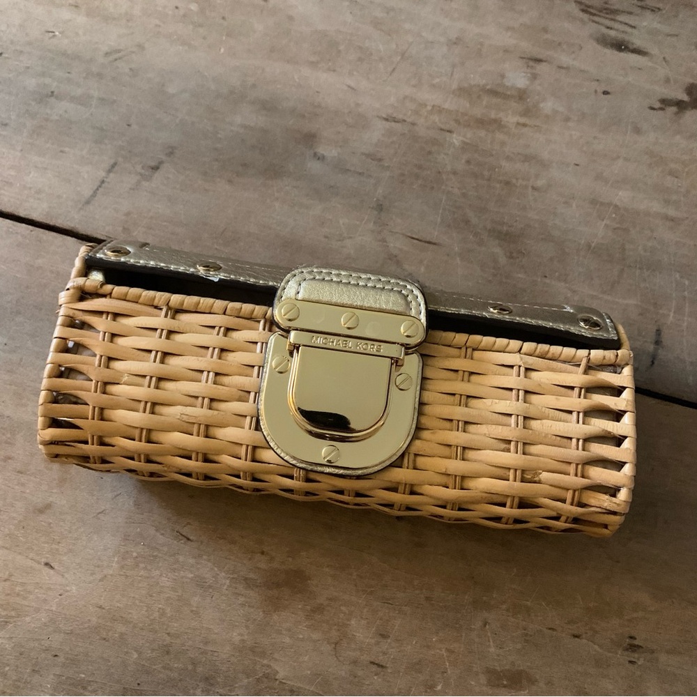 Michael Kors natural rattan clutch gold - Picture 3 of 11